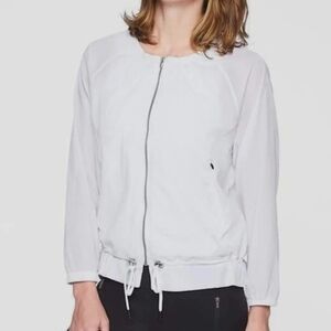 Athleta Avenue Lightweight Crepe Jacket White Sz XXS UPF Sun Protection Walking